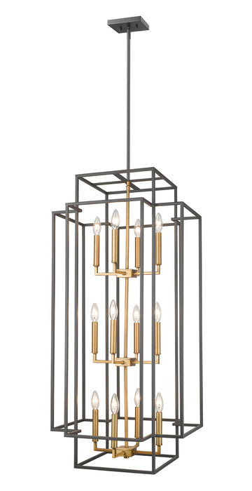 Z-Lite 454-42BRZ-OBR 12 Light Chandelier, Bronze + Olde Brass