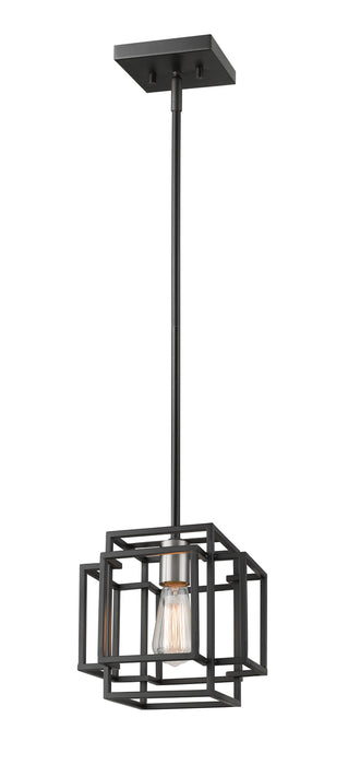 Z-Lite 454MP-BK-BN One Light Pendant, Black + Brushed Nickel