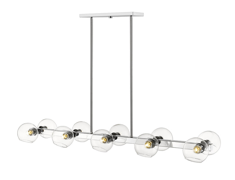 Z-Lite 455-10L-CH Ten Light Linear Chandelier, Chrome