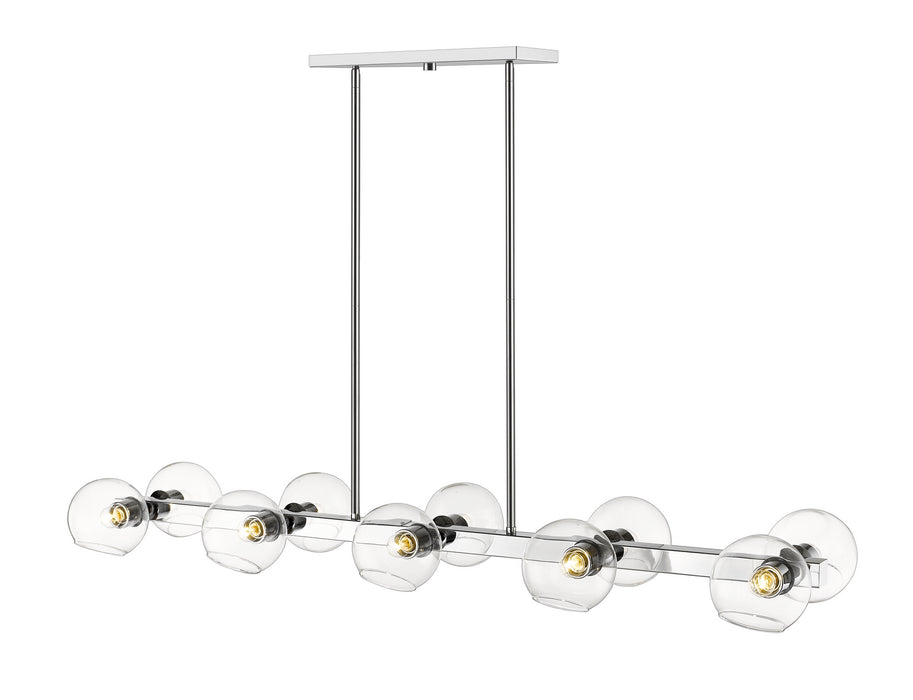 Z-Lite 455-10L-CH Ten Light Linear Chandelier, Chrome