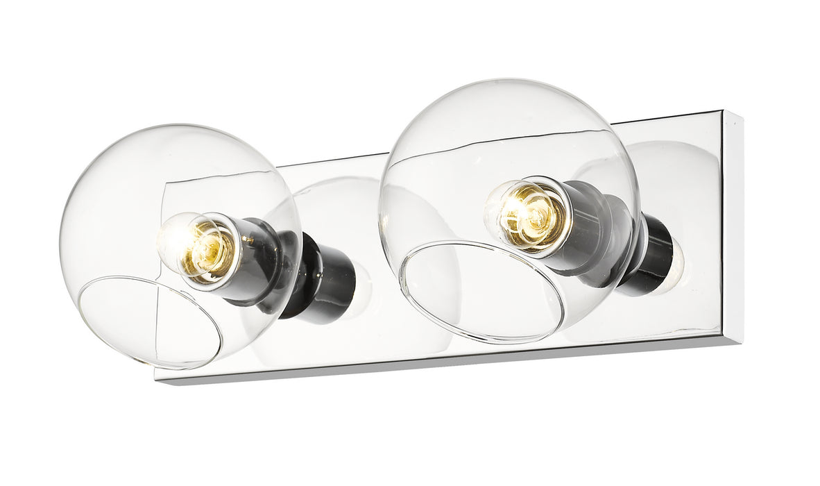 Z-Lite 455-2V-CH Two Light Wall Sconce, Chrome
