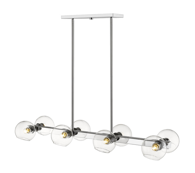 Z-Lite 455-8L-CH Eight Light Linear Chandelier, Chrome