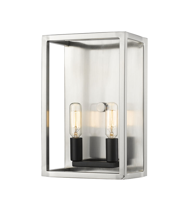 Z-Lite 456-2S-BN-BK Two Light Wall Sconce, Brushed Nickel + Matte Black