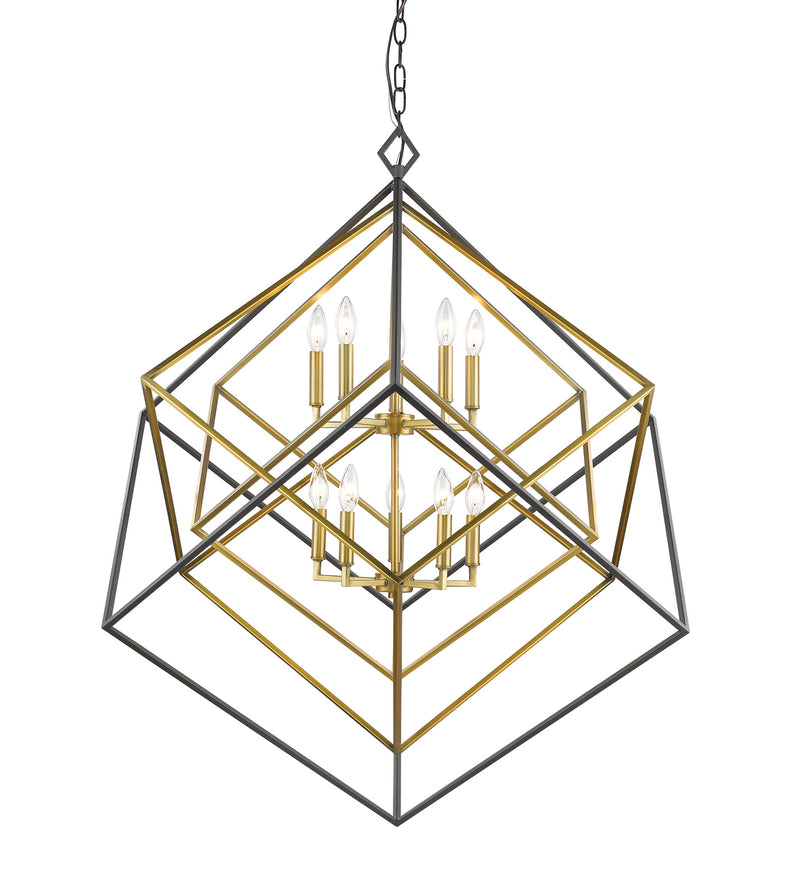 Z-Lite 457-10OBR-BRZ Ten Light Chandelier, Olde Brass + Bronze