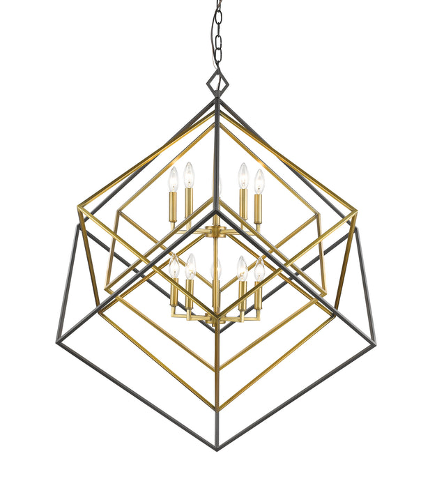 Z-Lite 457-10OBR-BRZ Ten Light Chandelier, Olde Brass + Bronze