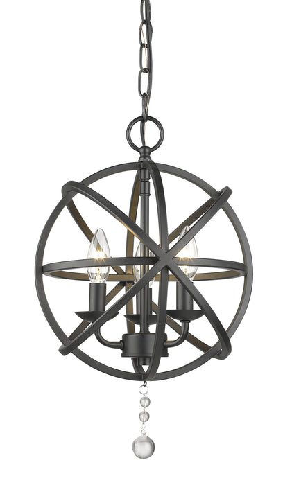 Z-Lite 458-12MB Three Light Chandelier, Matte Black