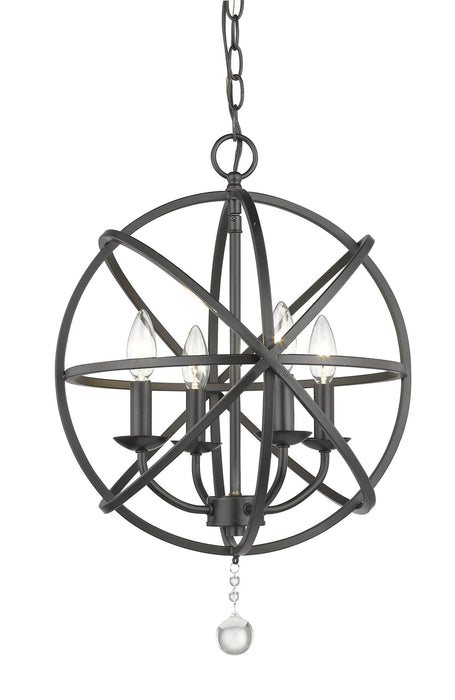 Z-Lite 458-16MB Four Light Chandelier, Matte Black