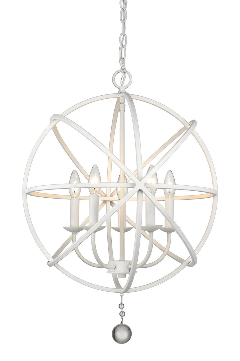 Z-Lite 458-20MW Five Light Chandelier, Matte White