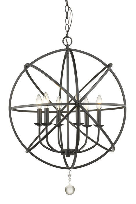 Z-Lite 458-24MB Six Light Chandelier, Matte Black