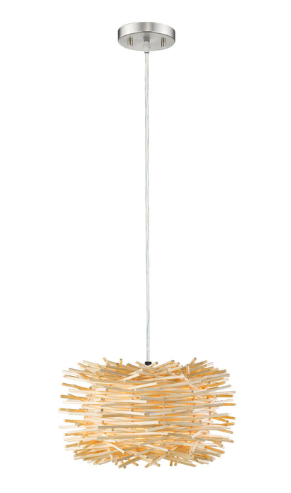 Z-Lite 459-12NAT One Light Pendant, Brushed Nickel