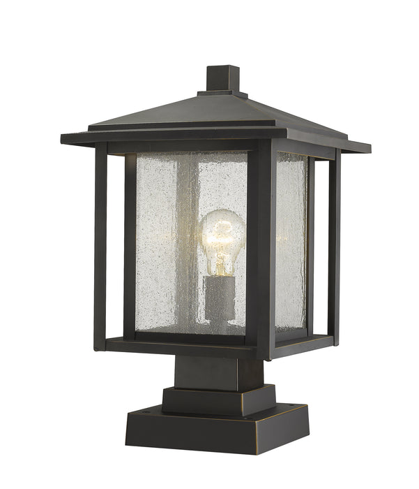 Z-Lite 554PHBS-SQPM-ORB One Light Outdoor Pier Mounted Fixture, Oil Rubbed Bronze