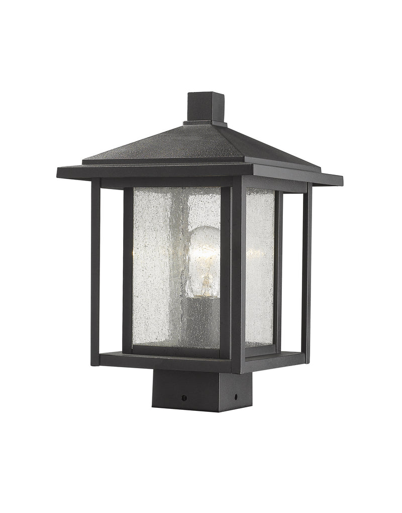 Z-Lite 554PHMS-BK One Light Outdoor Post Mount Fixture, Black