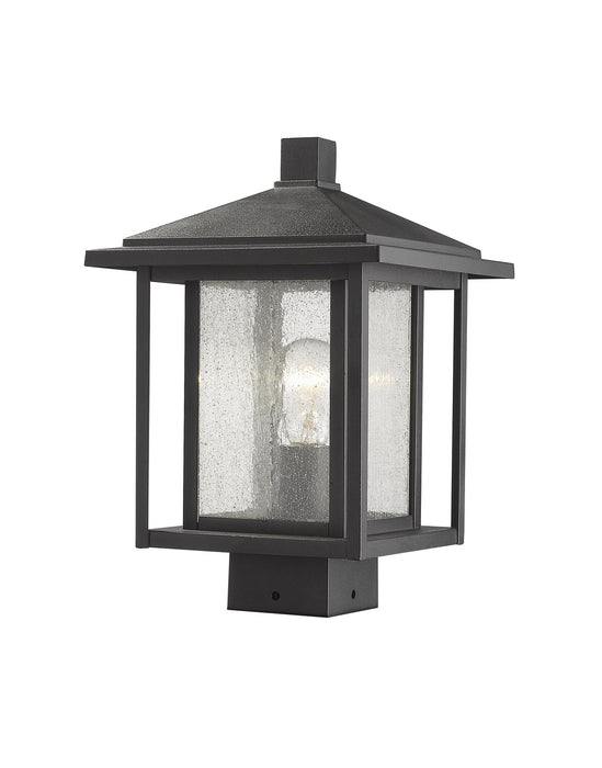 Z-Lite 554PHMS-BK One Light Outdoor Post Mount Fixture, Black