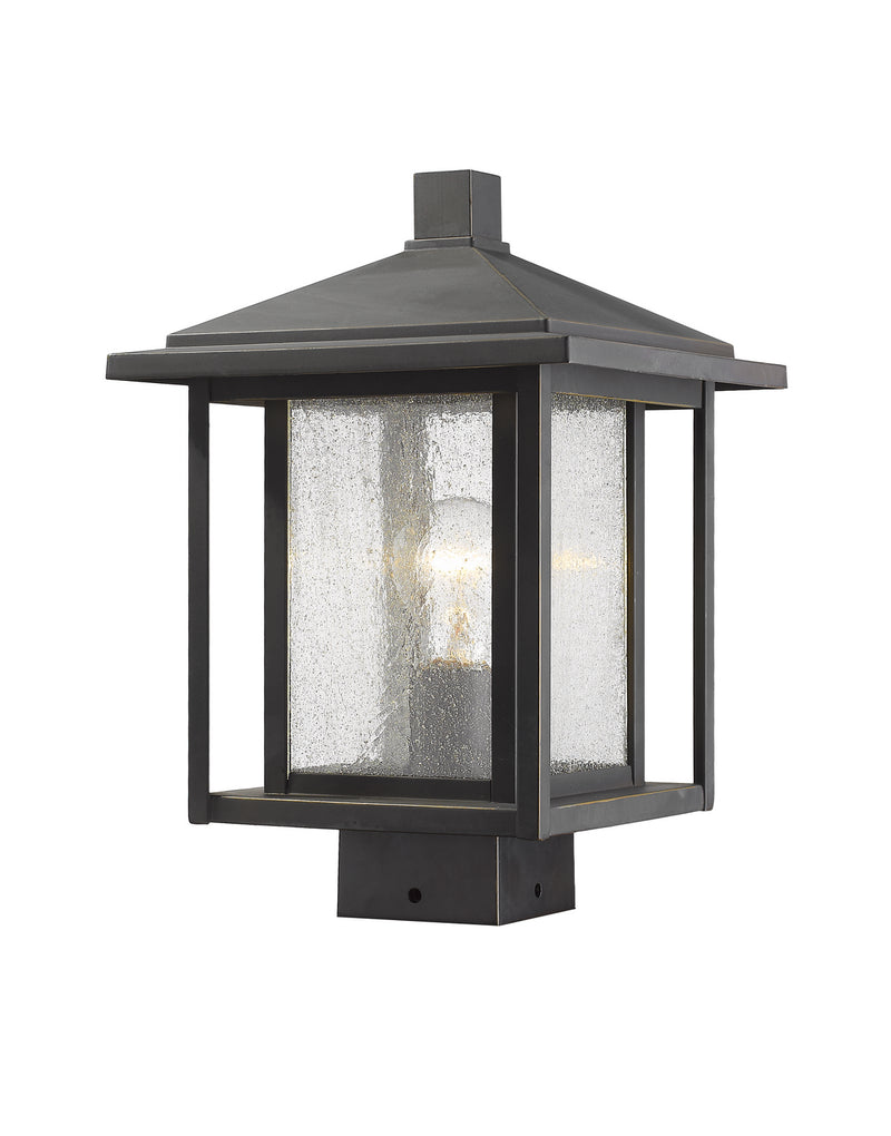 Z-Lite 554PHMS-ORB One Light Outdoor Post Mount Fixture, Oil Rubbed Bronze