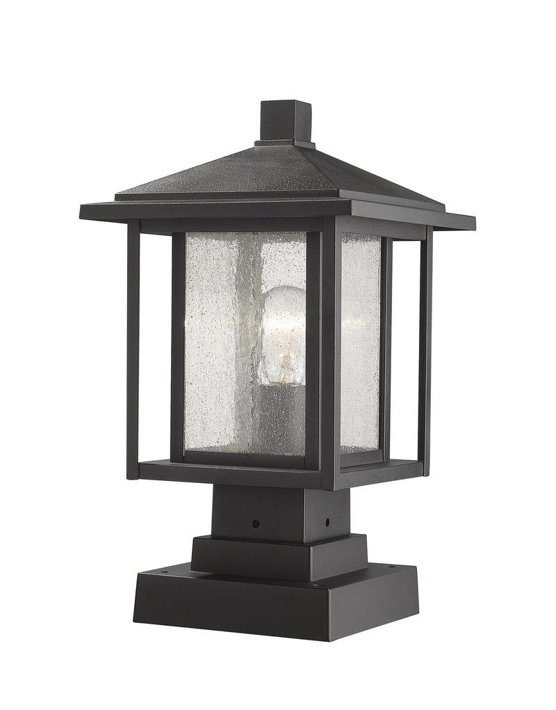 Z-Lite 554PHMS-SQPM-BK One Light Outdoor Pier Mounted Fixture, Black