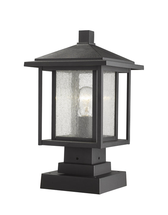 Z-Lite 554PHMS-SQPM-BK One Light Outdoor Pier Mounted Fixture, Black