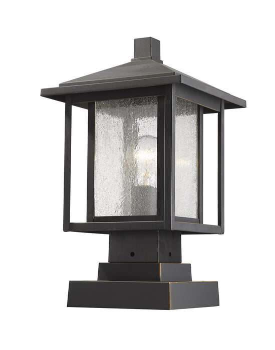 Z-Lite 554PHMS-SQPM-ORB One Light Outdoor Pier Mounted Fixture, Oil Rubbed Bronze