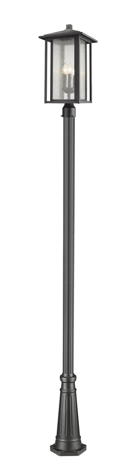 Z-Lite 554PHXLR-519P-BK Three Light Outdoor Post Mounted Fixture, Black