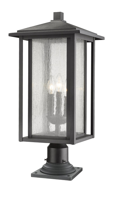 Z-Lite 554PHXLR-533PM-BK Three Light Outdoor Pier Mounted Fixture, Black