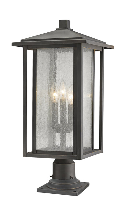Z-Lite 554PHXLR-533PM-ORB Three Light Outdoor Pier Mounted Fixture, Oil Rubbed Bronze
