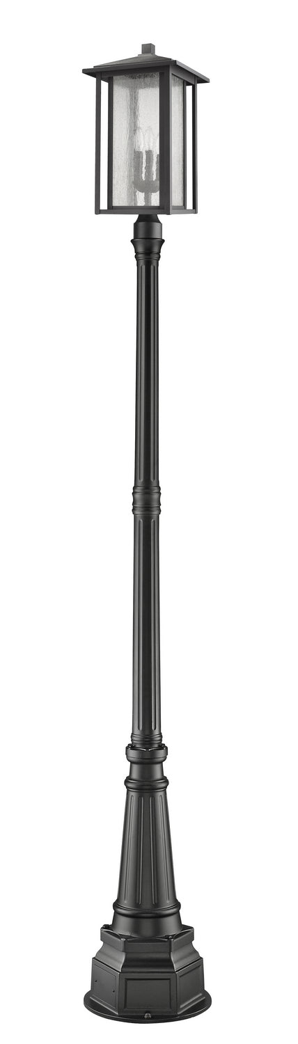 Z-Lite 554PHXLR-564P-BK Three Light Outdoor Post Mounted Fixture, Black