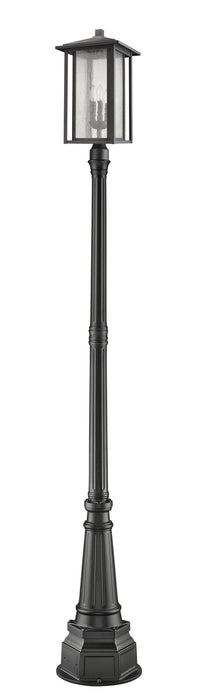 Z-Lite 554PHXLR-564P-BK Three Light Outdoor Post Mounted Fixture, Black