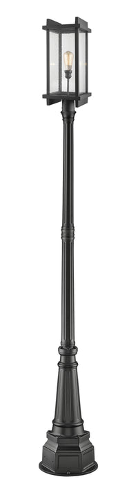 Z-Lite 565PHBR-564P-BK One Light Outdoor Post Mount, Black