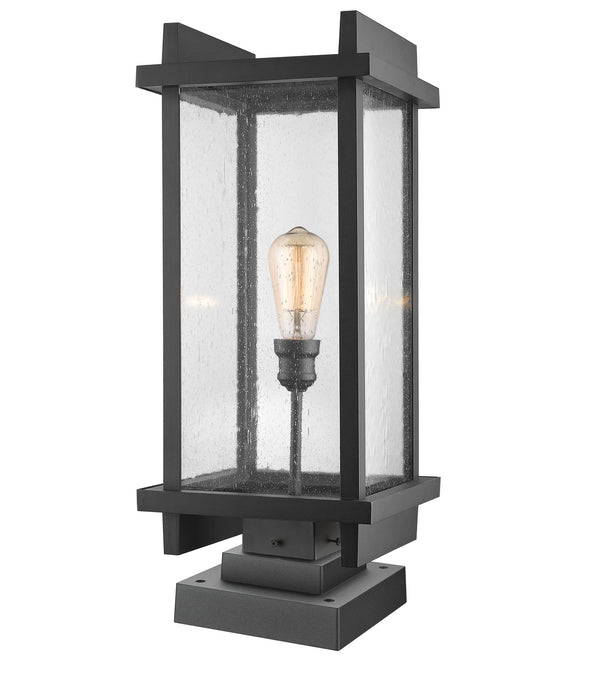 Z-Lite 565PHBS-SQPM-BK One Light Outdoor Pier Mounted Fixture, Black