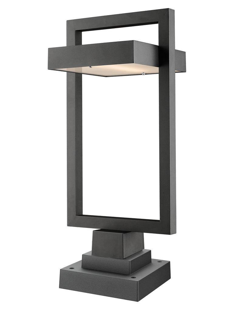 Z-Lite 566PHBS-SQPM-BK-LED LED Outdoor Pier Mounted Fixture, Black