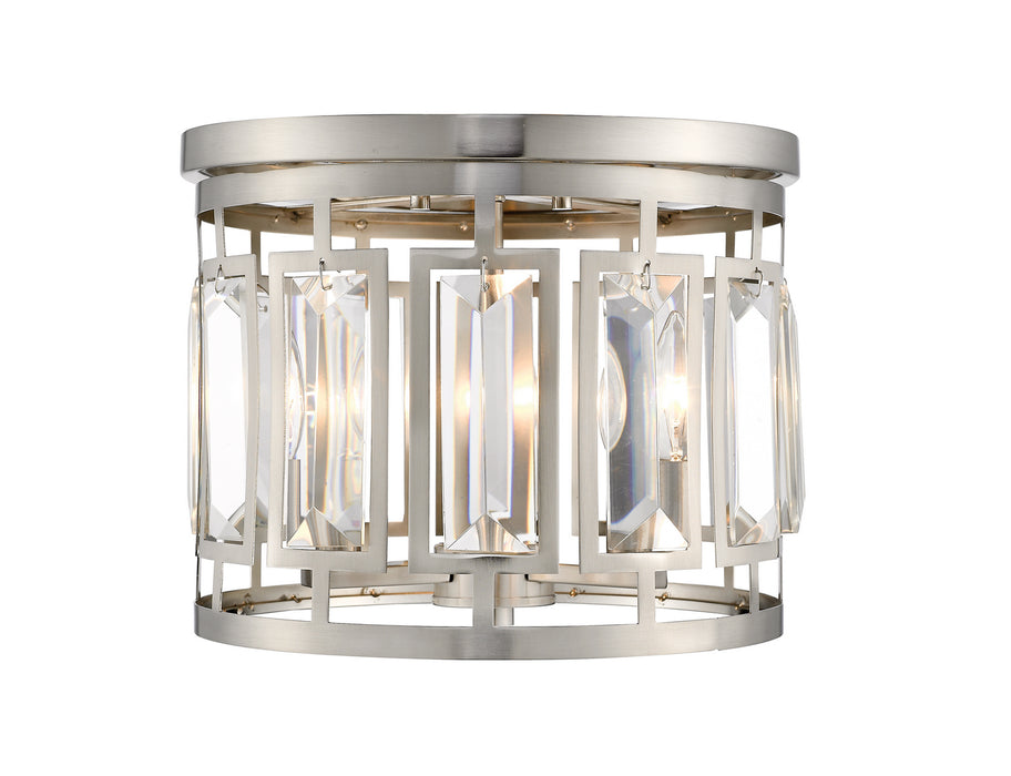 Z-Lite 6007F-BN Three Light Flush Mount, Brushed Nickel
