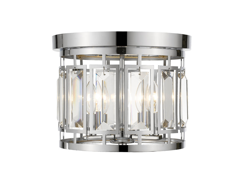 Z-Lite 6007F-CH Three Light Flush Mount, Chrome