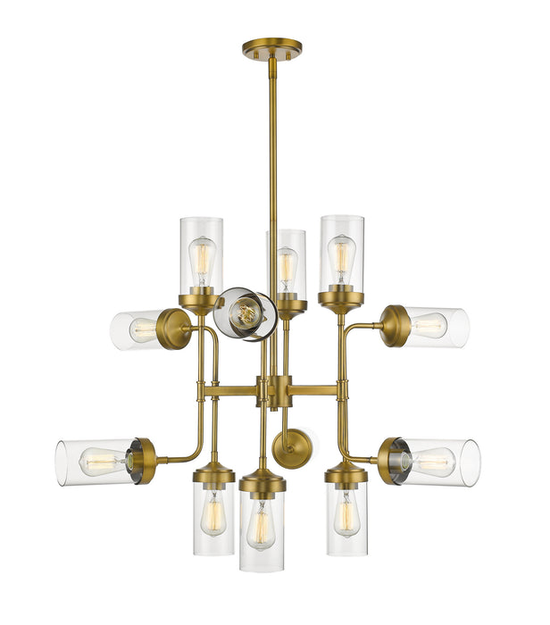 Z-Lite 617-12FB 12 Light Chandelier, Foundry Brass