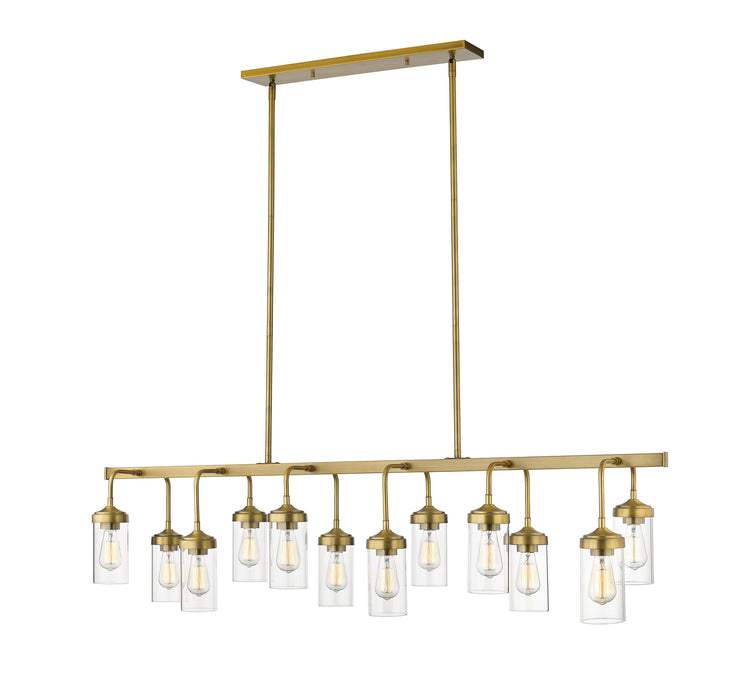 Z-Lite 617-12L-FB 12 Light Linear Chandelier, Foundry Brass
