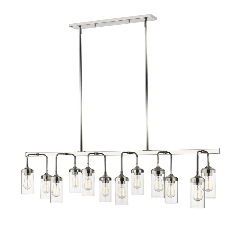 Z-Lite 617-12L-PN 12 Light Linear Chandelier, Polished Nickel