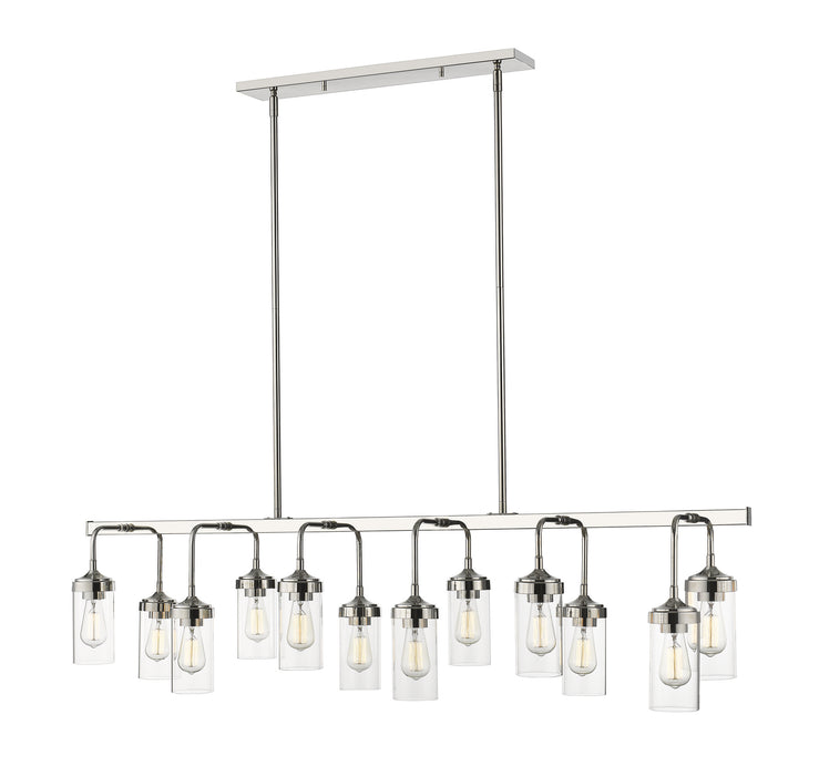 Z-Lite 617-12L-PN 12 Light Linear Chandelier, Polished Nickel