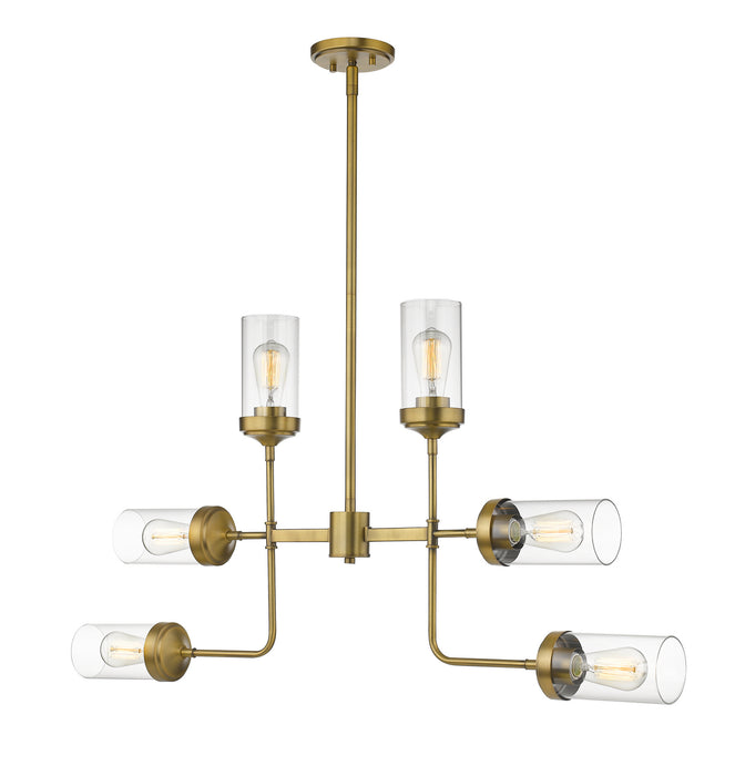 Z-Lite 617-6FB Six Light Chandelier, Foundry Brass