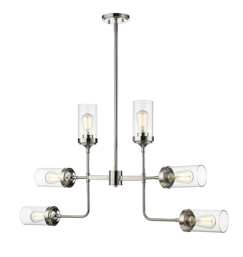 Z-Lite 617-6PN Six Light Chandelier, Polished Nickel