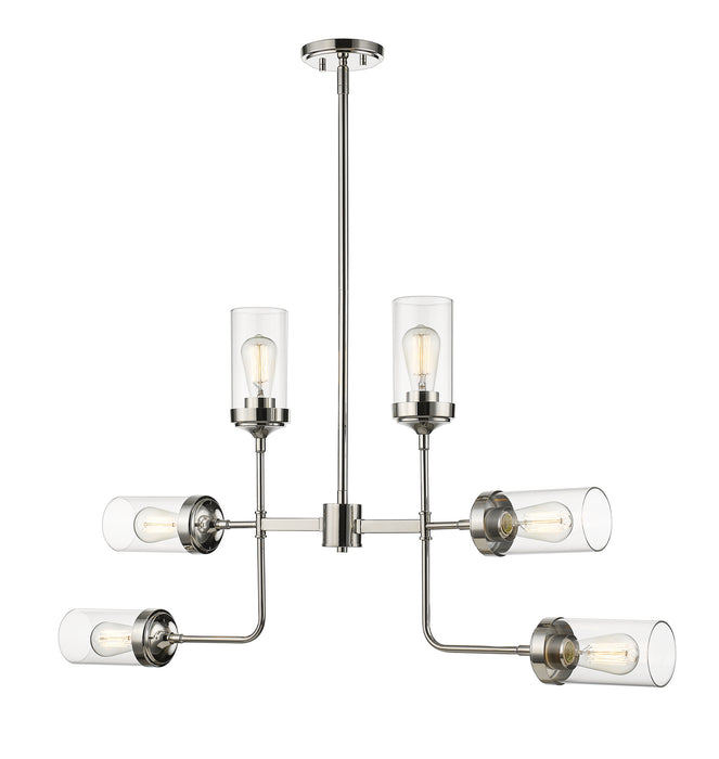 Z-Lite 617-6PN Six Light Chandelier, Polished Nickel
