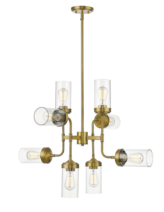 Z-Lite 617-8FB Eight Light Chandelier, Foundry Brass
