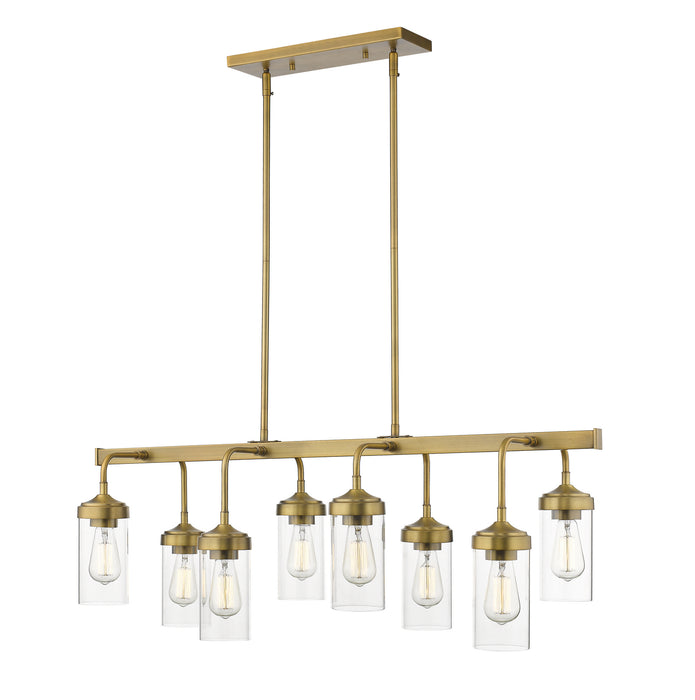 Z-Lite 617-8L-FB Eight Light Linear Chandelier, Foundry Brass