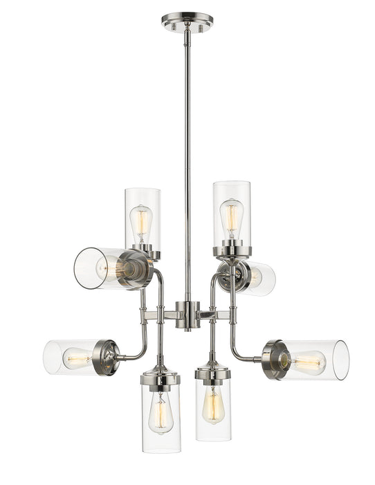 Z-Lite 617-8PN Eight Light Chandelier, Polished Nickel