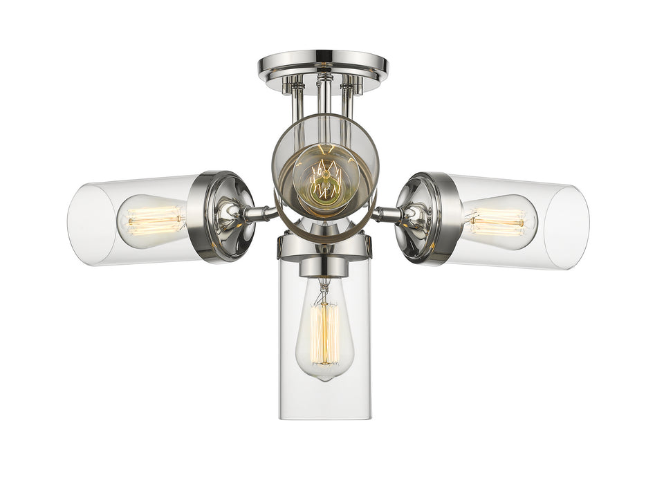 Z-Lite 617SF-PN Four Light Semi Flush Mount, Polished Nickel