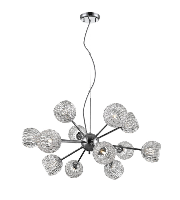 Z-Lite 909-12 12 Light Chandelier, Chrome