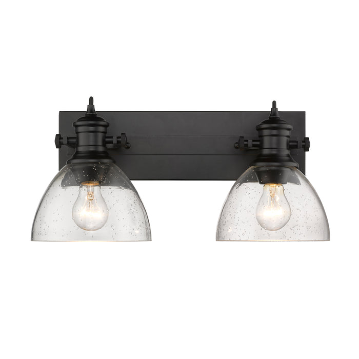 Golden 3118-BA2 BLK-SD Two Light Bath Vanity, Matte Black