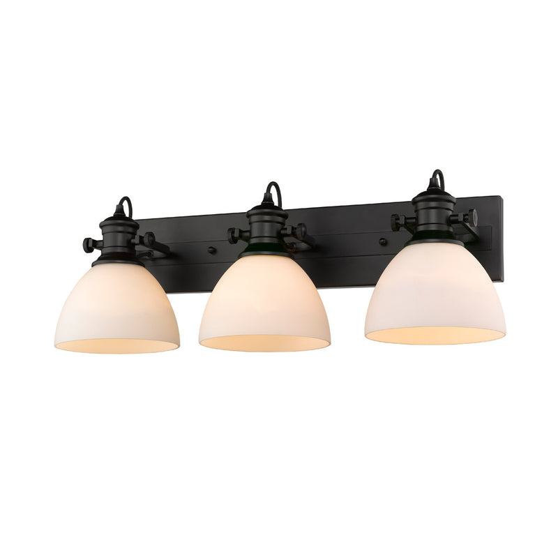 Golden 3118-BA3 BLK-OP Three Light Bath Vanity, Matte Black