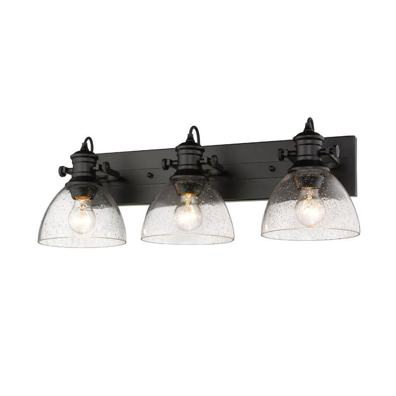 Golden 3118-BA3 BLK-SD Three Light Bath Vanity, Matte Black
