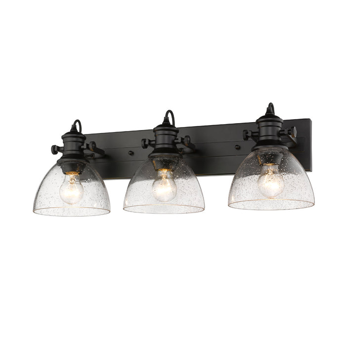 Golden 3118-BA3 BLK-SD Three Light Bath Vanity, Matte Black