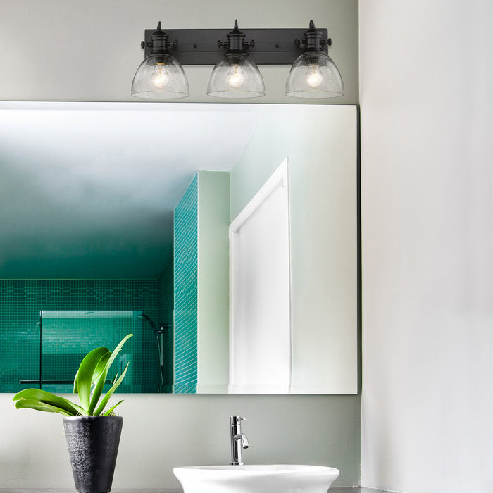 Golden 3118-BA3 BLK-SD Three Light Bath Vanity, Matte Black