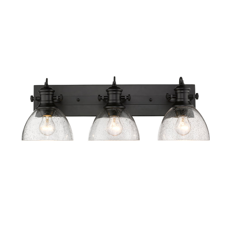 Golden 3118-BA3 BLK-SD Three Light Bath Vanity, Matte Black