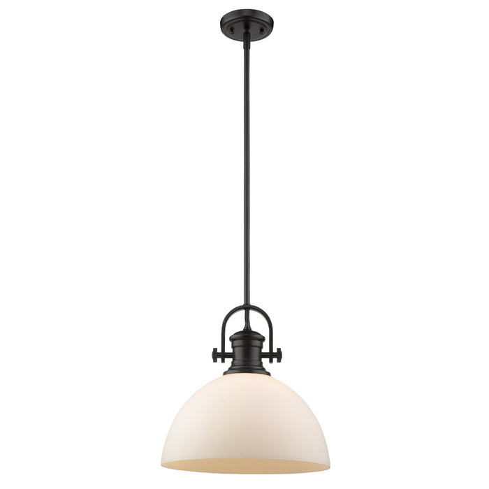 Golden 3118-L BLK-OP One Light Pendant, Matte Black